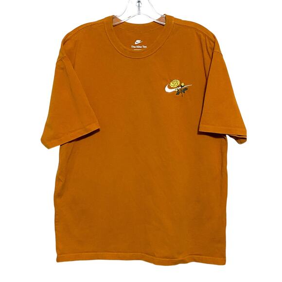 Nike Other - The Nike Tee Yellow Rose Swoosh Logo Loose Fit Desert Orange Shirt Mens M Sporty